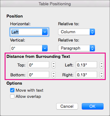 text direction in table ms word for mac